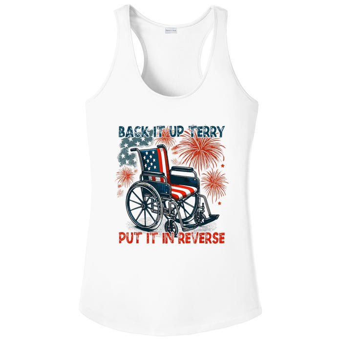 Back It Up Terry Put It In Reverse Fireworks Fun 4th Of July Ladies PosiCharge Competitor Racerback Tank