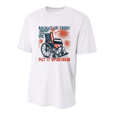 Back It Up Terry Put It In Reverse Fireworks Fun 4th Of July Youth Performance Sprint T-Shirt