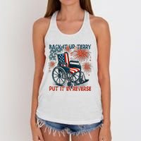 Back It Up Terry Put It In Reverse Fireworks Fun 4th Of July Women's Knotted Racerback Tank