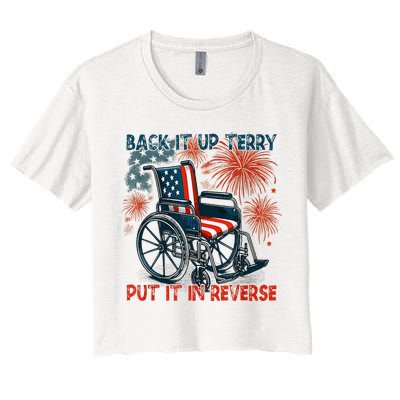 Back It Up Terry Put It In Reverse Fireworks Fun 4th Of July Crop Top