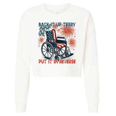 Back It Up Terry Put It In Reverse Fireworks Fun 4th Of July Cropped Pullover Crew