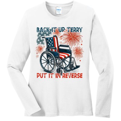 Back It Up Terry Put It In Reverse Fireworks Fun 4th Of July Ladies Long Sleeve Shirt