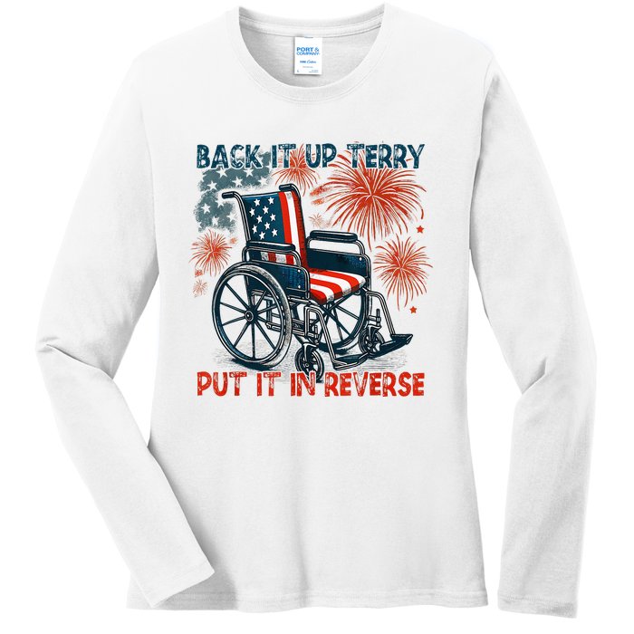 Back It Up Terry Put It In Reverse Fireworks Fun 4th Of July Ladies Long Sleeve Shirt