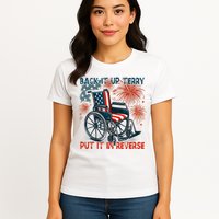 Back It Up Terry Put It In Reverse Fireworks Fun 4th Of July Womens T-Shirt