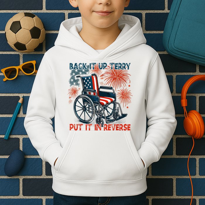 Back It Up Terry Put It In Reverse Fireworks Fun 4th Of July Kids Hoodie
