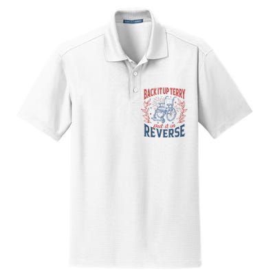 Back It Up Terry Put It In Reverse Firework 4th Of July Dry Zone Grid Polo