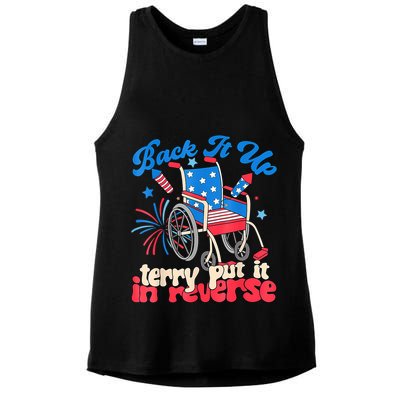 Back It Up Terry Put It In Reverse Firework 4th Of July Ladies PosiCharge Tri-Blend Wicking Tank