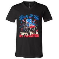 Back It Up Terry Put It In Reverse Firework 4th Of July V-Neck T-Shirt