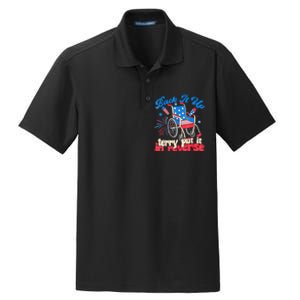 Back It Up Terry Put It In Reverse Firework 4th Of July Dry Zone Grid Polo