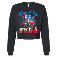 Back It Up Terry Put It In Reverse Firework 4th Of July Cropped Pullover Crew