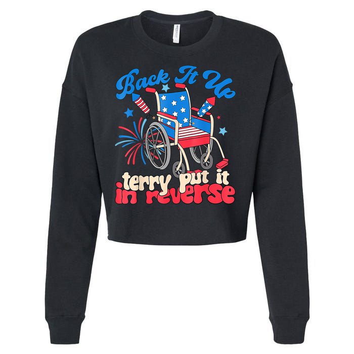 Back It Up Terry Put It In Reverse Firework 4th Of July Cropped Pullover Crew