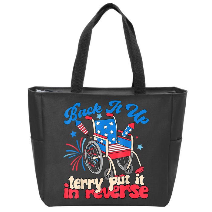 Back It Up Terry Put It In Reverse Firework 4th Of July Zip Tote Bag