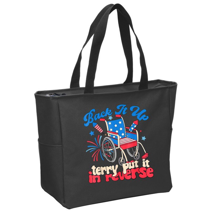 Back It Up Terry Put It In Reverse Firework 4th Of July Zip Tote Bag