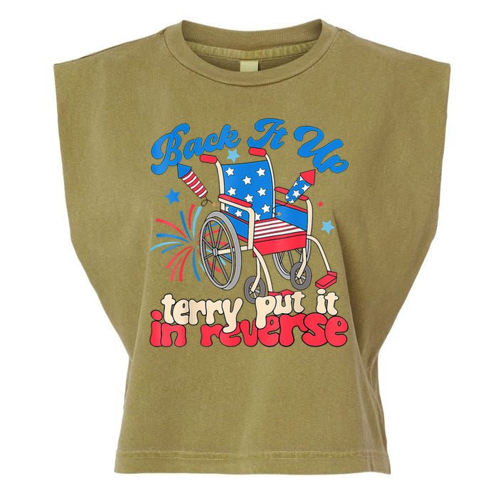 Back It Up Terry Put It In Reverse Firework 4th Of July Garment-Dyed Women's Muscle Tee