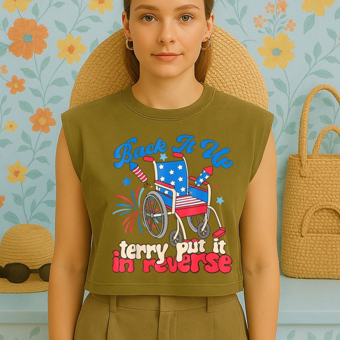 Back It Up Terry Put It In Reverse Firework 4th Of July Garment-Dyed Women's Muscle Tee