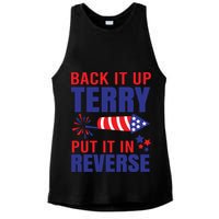 Back It Up Terry Put It In Reverse Funny 4th Of July America Independence Day Ladies PosiCharge Tri-Blend Wicking Tank