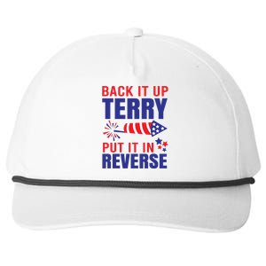 Back It Up Terry Put It In Reverse Funny 4th Of July America Independence Day Snapback Five-Panel Rope Hat