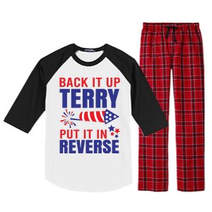 Back It Up Terry Put It In Reverse Funny 4th Of July America Independence Day Raglan Sleeve Pajama Set