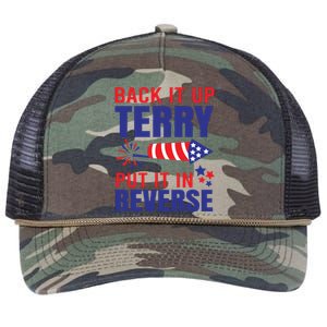 Back It Up Terry Put It In Reverse Funny 4th Of July America Independence Day Retro Rope Trucker Hat Cap