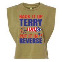 Back It Up Terry Put It In Reverse Funny 4th Of July America Independence Day Garment-Dyed Women's Muscle Tee
