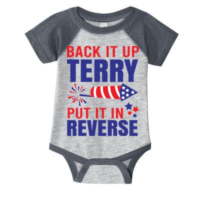 Back It Up Terry Put It In Reverse Funny 4th Of July America Independence Day Infant Baby Jersey Bodysuit