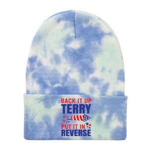 Back It Up Terry Put It In Reverse Funny 4th Of July America Independence Day Tie Dye 12in Knit Beanie