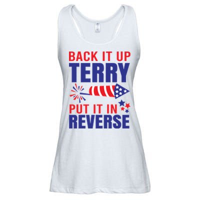 Back It Up Terry Put It In Reverse Funny 4th Of July America Independence Day Ladies Essential Flowy Tank