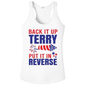 Back It Up Terry Put It In Reverse Funny 4th Of July America Independence Day Ladies PosiCharge Competitor Racerback Tank