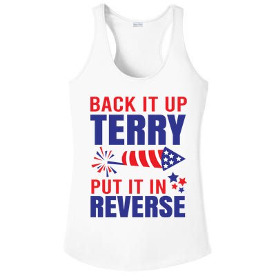 Back It Up Terry Put It In Reverse Funny 4th Of July America Independence Day Ladies PosiCharge Competitor Racerback Tank