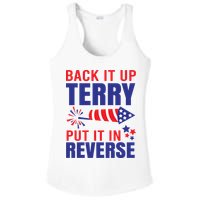 Back It Up Terry Put It In Reverse Funny 4th Of July America Independence Day Ladies PosiCharge Competitor Racerback Tank