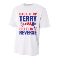 Back It Up Terry Put It In Reverse Funny 4th Of July America Independence Day Youth Performance Sprint T-Shirt