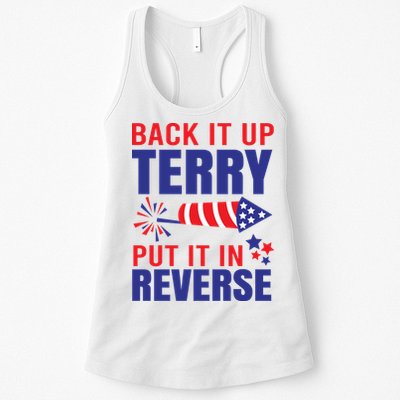 Back It Up Terry Put It In Reverse Funny 4th Of July America Independence Day Womens Tank Top
