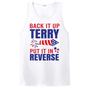 Back It Up Terry Put It In Reverse Funny 4th Of July America Independence Day PosiCharge Competitor Tank