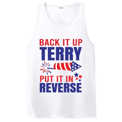 Back It Up Terry Put It In Reverse Funny 4th Of July America Independence Day PosiCharge Competitor Tank