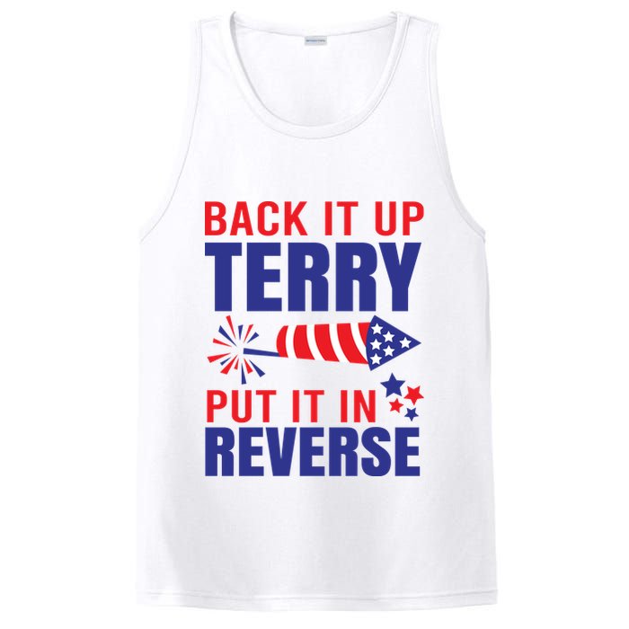 Back It Up Terry Put It In Reverse Funny 4th Of July America Independence Day PosiCharge Competitor Tank
