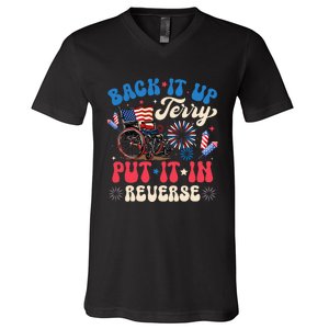 Back It Up Terry Put It In Reverse Firework 4th Of July V-Neck T-Shirt