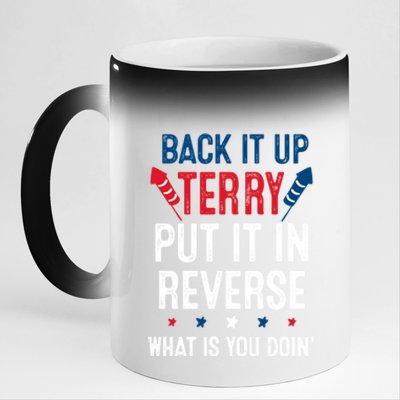 Back It Up Terry Put It In Reverse Fireworks Fun 4th Of July 11oz Black Color Changing Mug