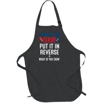 Back It Up Terry Put It In Reverse Fireworks Fun 4th Of July Full-Length Apron With Pockets