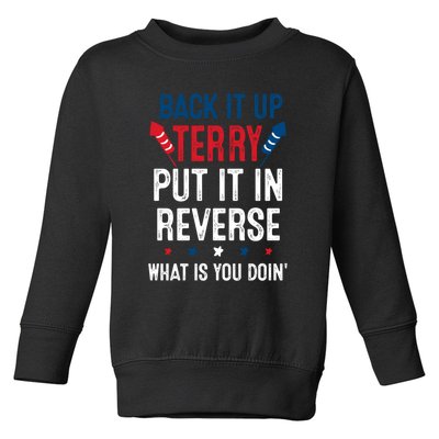 Back It Up Terry Put It In Reverse Fireworks Fun 4th Of July Toddler Sweatshirt