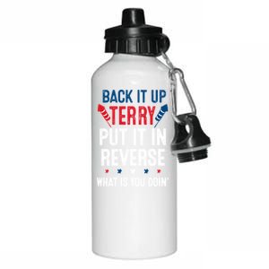 Back It Up Terry Put It In Reverse Fireworks Fun 4th Of July Aluminum Water Bottle