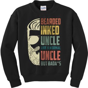 Bearded Inked Uncle Crazy Beard Tattooed Uncle Long Beards Uncle Kids Sweatshirt