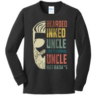 Bearded Inked Uncle Crazy Beard Tattooed Uncle Long Beards Uncle Kids Long Sleeve Shirt