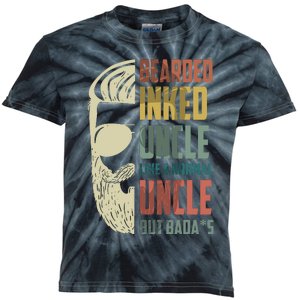 Bearded Inked Uncle Crazy Beard Tattooed Uncle Long Beards Uncle Kids Tie-Dye T-Shirt