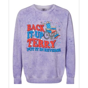 Back It Up Terry Put It In Reverse 4th Of July Fireworks Colorblast Crewneck Sweatshirt