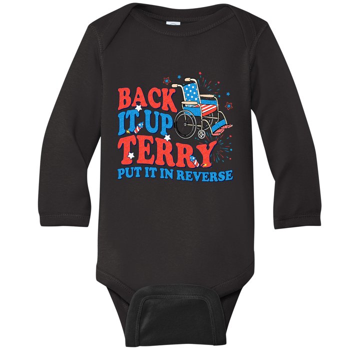 Back It Up Terry Put It In Reverse 4th Of July Fireworks Baby Long Sleeve Bodysuit