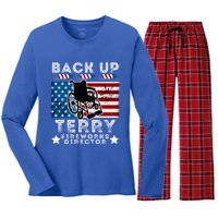 Back It Up Terry 4th Of July Put It In Reverse Fireworks Gift Women's Long Sleeve Flannel Pajama Set 