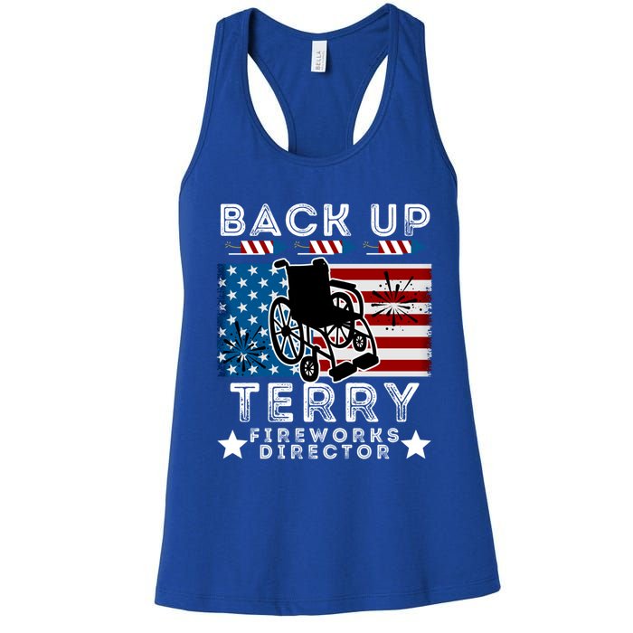 Back It Up Terry 4th Of July Put It In Reverse Fireworks Gift Women's Racerback Tank