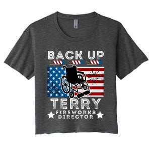 Back It Up Terry 4th Of July Put It In Reverse Fireworks Gift Women's Crop Top Tee