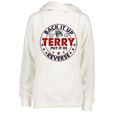 Back It Up Terry Put It In Reverse Firework 4th Of July Womens Funnel Neck Pullover Hood