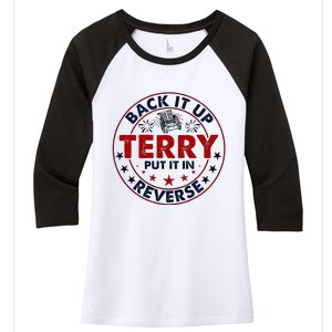 Back It Up Terry Put It In Reverse Firework 4th Of July Women's Tri-Blend 3/4-Sleeve Raglan Shirt